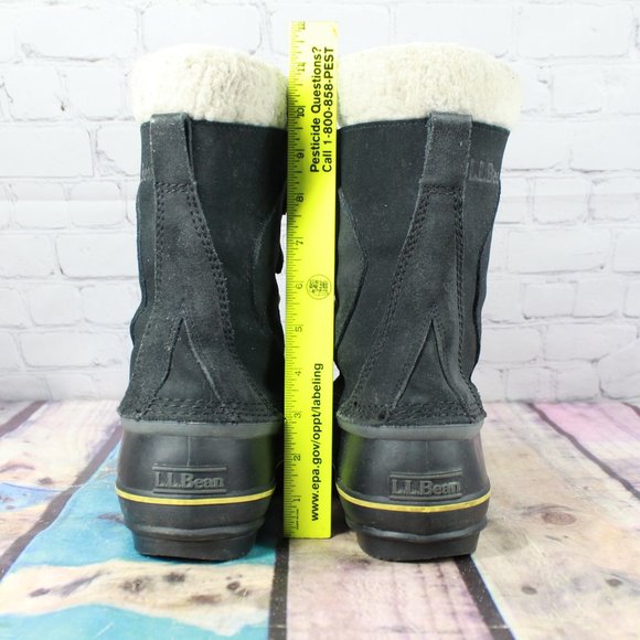 LL BEAN Lace-Up Snow Duck Boots Felt Lined Size 8 - Picture 8 of 9